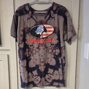 Mossy Oak Tie-Dye Short Sleeve Tee - Black and Gray